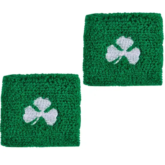 2 St. Patrick's Day Green Irish Shamrock Wrist Bands {1}