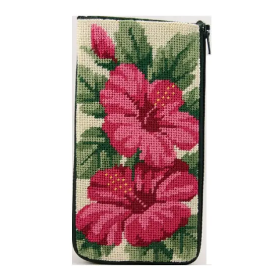 Eyeglass Case - Hibiscus - Needlepoint Kit Multicolor {1}