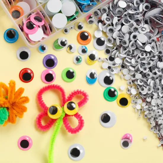 Incraftables Self Adhesive Googly Eyes 1680 pcs Set. Best Small & Large Colorful Sticky Wiggle Eye for DIY Arts & Crafts (4 mm to 18 mm). 30 Varieties Value Pack for Adults & Kids {2}