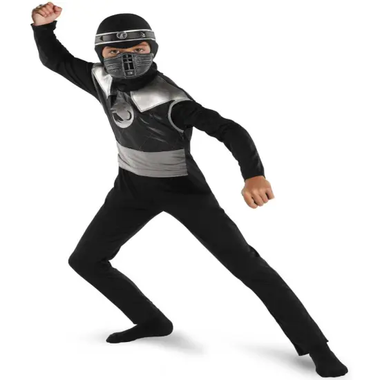 Child's Boys Dark Shadows Raven Ninja Black Samurai Warrior Costume {1}