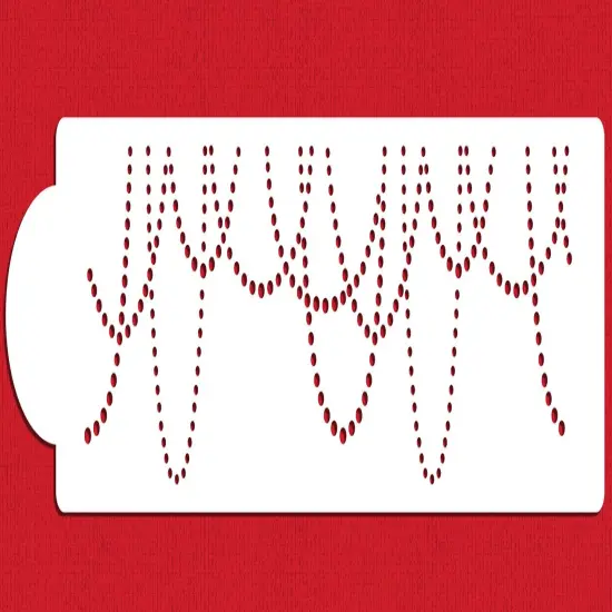 Draping Pearls Cake Stencil | C920 by Designer Stencils | Cake Decorating Tools | Baking Stencils for Royal Icing, Airbrush, Dusting Powder | Reusable Plastic Food Grade Stencil for Cakes | Easy to Use & Clean Cake Stencil {2}