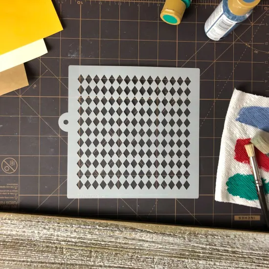 Harlequin Miniprint Cake Stencil | C926 by Designer Stencils | Cake Decorating Tools | Baking Stencils for Royal Icing, Airbrush, Dusting Powder | Reusable Plastic Food Grade Stencil for Cakes | Easy to Use & Clean Cake Stencil {3}