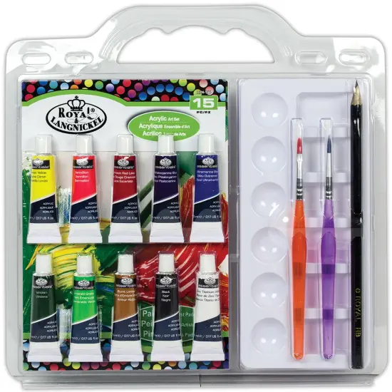 Royal & Langnickel(R) Acrylic Art Set 15/Pkg-Assorted Colors {1}