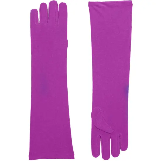 Adult Purple Elbow Length Princess Costume Long Satin Dress Gloves {1}