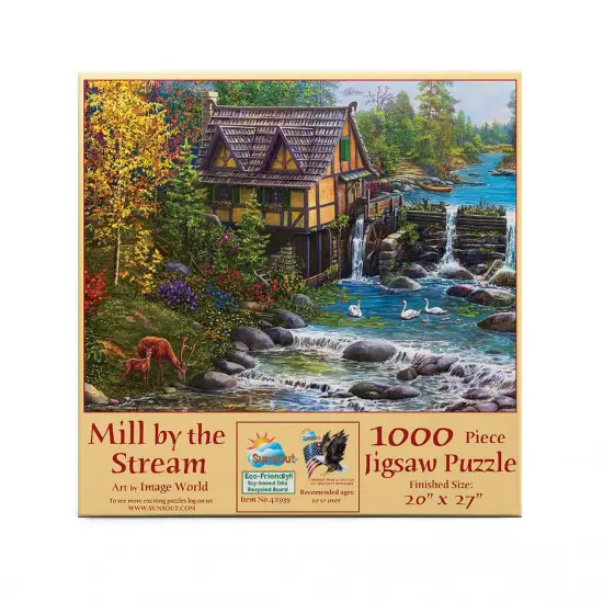 Sunsout Mill by the Stream 1000 pc Jigsaw Puzzle 42939 {4}