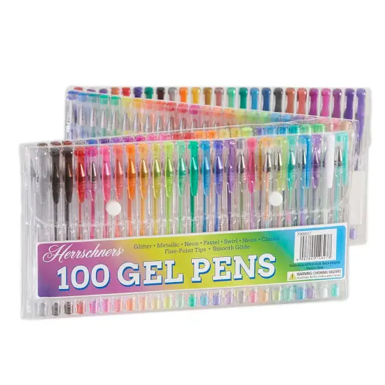 Herrschners100-Piece Gel Pen Set Artist Tool Multi {3}