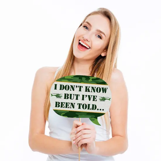 Big Dot of Happiness Camo Hero - Army Military Camouflage Party Photo Booth Props Kit - 20 Count {4}