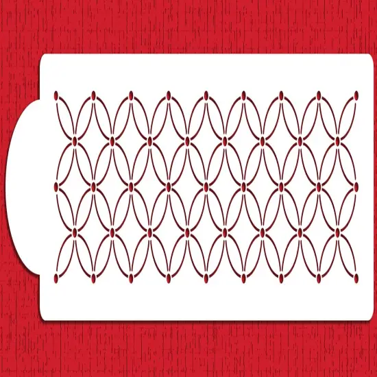 Deco Interlocking Circles - 2 Rows Cake Stencil | C883 by Designer Stencils | Cake Decorating Tools | {3}