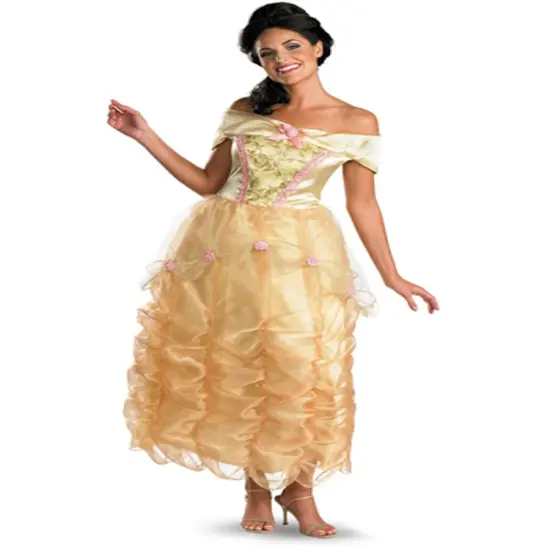 Womens Deluxe Beauty And The Beast Disney Princess Belle Costume {1}