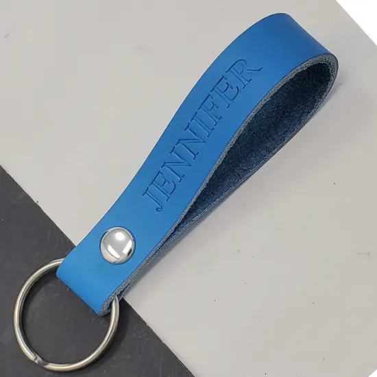 Blank Leather Keyrings 12 Pack &ndash; Pre-Cut Blanks with Hardware for Hot, Foil Stamping & Engraving Ultra blue {2}