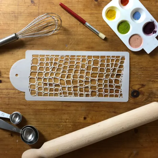 Crocodile Skin Cake Stencil | C884 by Designer Stencils | Stencils for Royal Icing, Airbrush, Dusting Powder | {2}