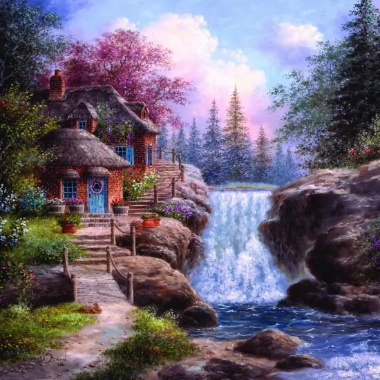 Sunsout Tranquility Falls 1000 pc Jigsaw Puzzle 48371 {1}