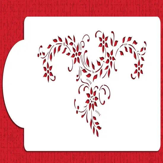 Wedding Garland Cake Stencil Side | C909 by Designer Stencils | Cake Decorating Tools | Baking Stencils for Royal Icing, Airbrush, Dusting Powder | Reusable Plastic Food Grade Stencil for Cakes | Easy to Use & Clean Cake Stencil {2}