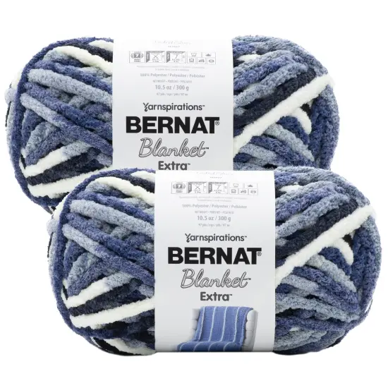 (Pack of 2) Bernat Blanket Extra Yarn-Faded Blues {1}