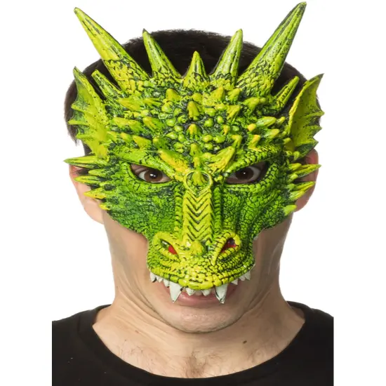 Supersoft Mythical Green Dragon Mask Costume Accessory {1}