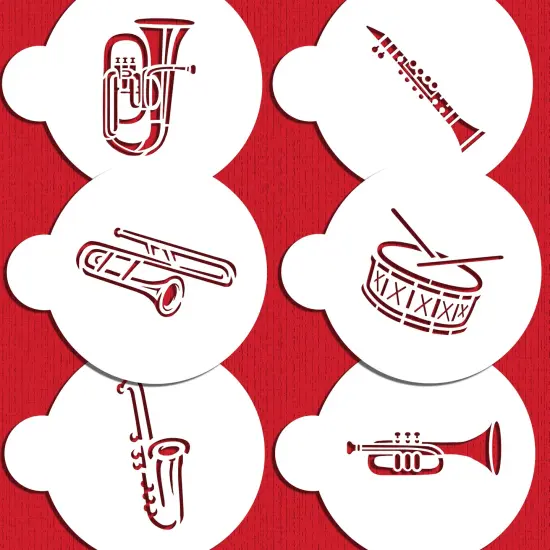 Marching Band Instruments Cookie Stencil | C953 by Designer Stencils | Cookie Decorating Tools | {5}