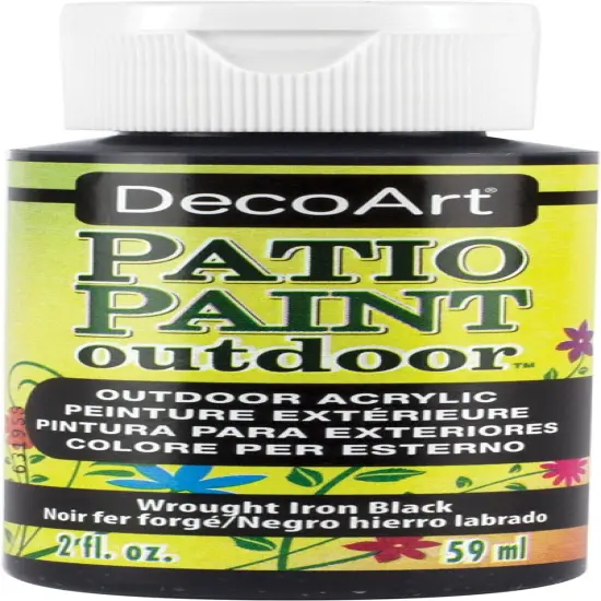 Multipack of 6 - DecoArt Patio Paint 2oz-Wrought Iron Black {1}