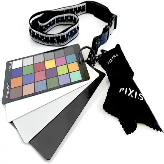 Pixiss Camera Color Correction White Balance Card, 4 In 1 Color Correction Card Set {4}