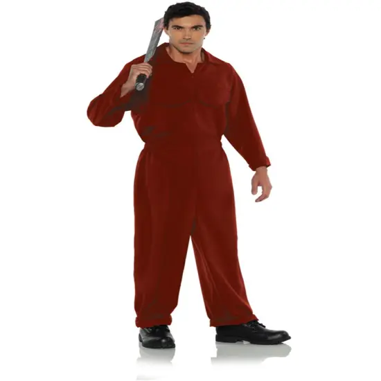 Men's Horror Slasher Icon Villain Legend Red Boiler Suit Costume {1}
