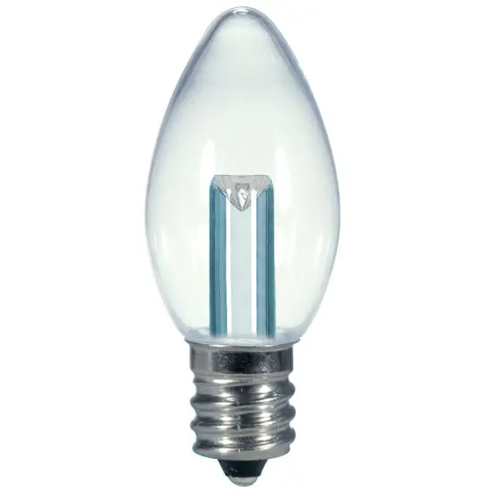 Satco 0.5W C7 Torpedo Clear, E12 Candelabra Base LED Light Bulb - 2700K {1}