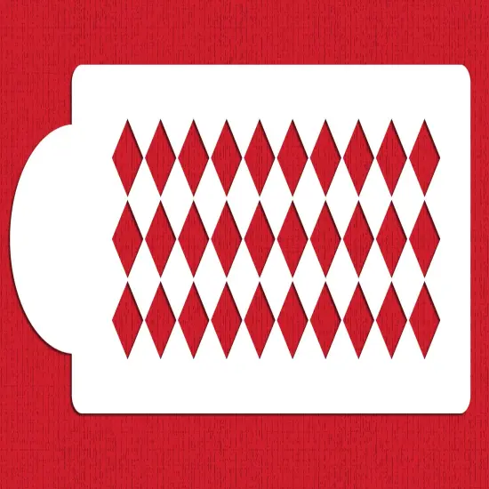 Small Harlequin Cake Stencil Side | C557 by Designer Stencils | Cake Decorating Tools | Baking Stencils for Royal Icing, Airbrush, Dusting Powder | Reusable Plastic Food Grade Stencil for Cakes | Easy to Use & Clean Cake Stencil {5}