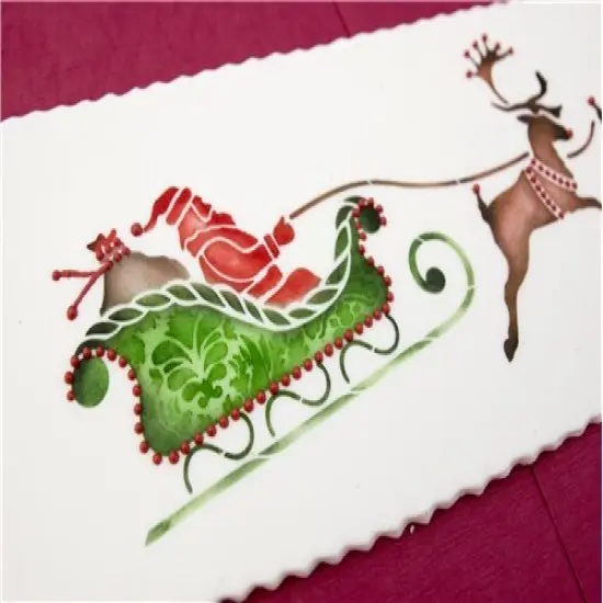 Santa's Sleigh and Reindeer Cake Stencil | C864 by Designer Stencils | Cake Decorating Tools | Baking Stencils for Royal Icing, Airbrush, Dusting Powder | Reusable Plastic Food Grade Stencil for Cakes | Easy to Use & Clean Cake Stencil {3}