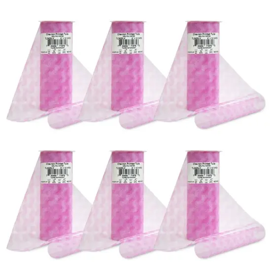 Premium Zig Zag Printed Tulle Spool of 6" X 10 Yards Lavender {1}