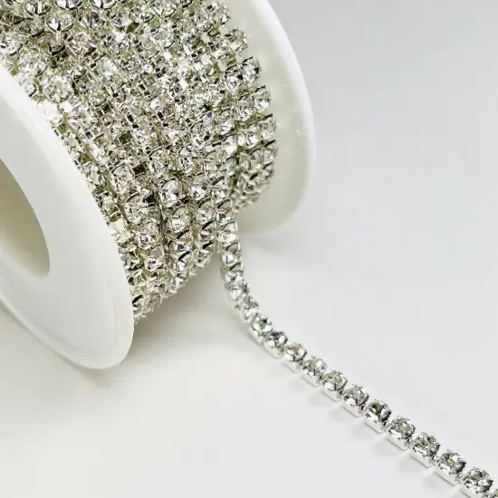 5 Yards of SS16 Rhinestone Chain Trim | 5 yard cut {1}