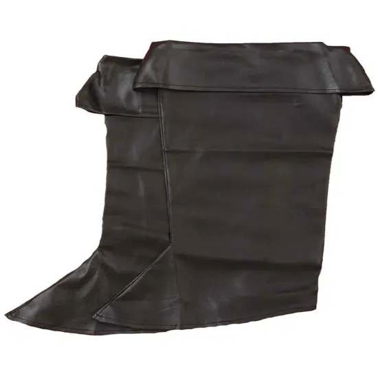Child's Black Simulated Leather Pirate Costume Boot Tops {1}