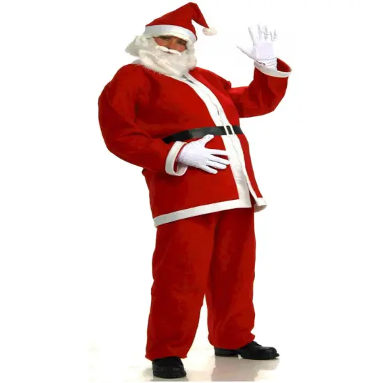 Adult's Mens Promotional Flannel Santa Claus Christmas Costume Suit {1}