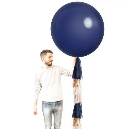 Jumbo Balloon & Tassel Tail - Navy, Blush & Rose Gold {2}