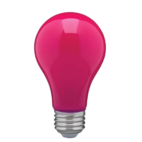 8W A19 LED Ceramic Pink Medium base 360 deg. beam spread 120V {1}