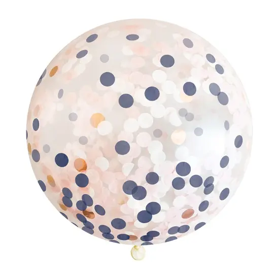 Jumbo Confetti Balloon - Navy, Blush & Rose Gold {1}