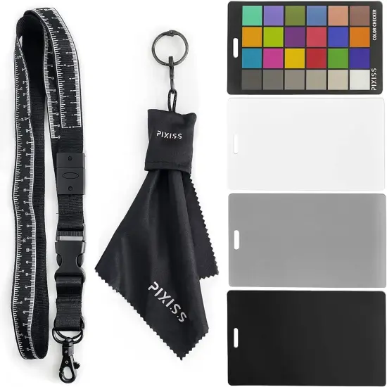 Pixiss Camera Color Correction White Balance Card, 4 In 1 Color Correction Card Set {1}