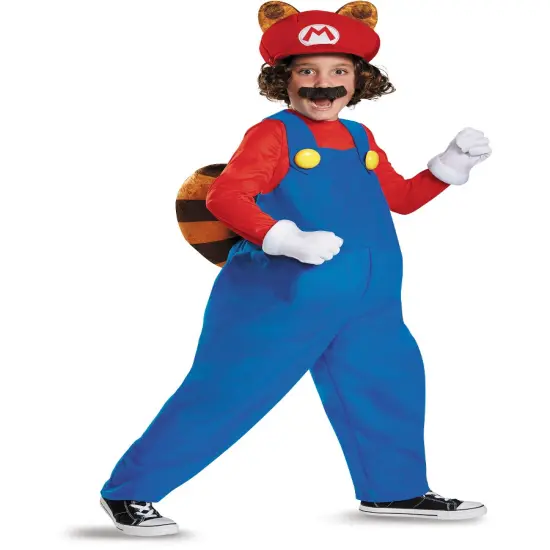 Child's Boys Deluxe Nintendo Super Mario Brothers Raccoon Costume {1}