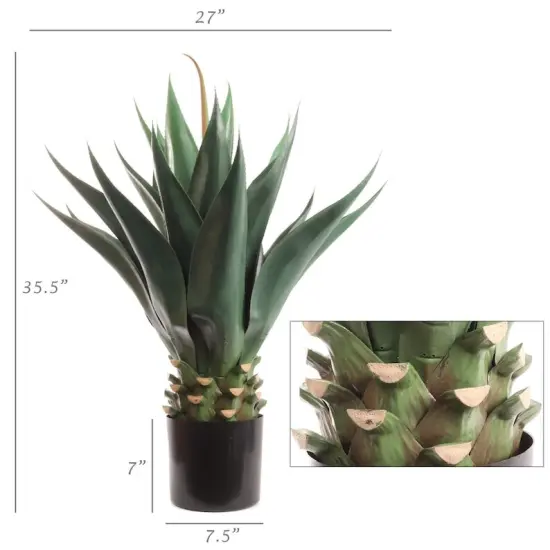 Stunning 35.4" Artificial Agave Plant - Enhance Your Home Decor with Nature, Floral Home by Artificial Flowers {2}
