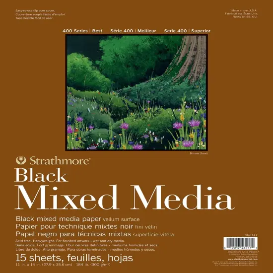 Strathmore 400 Series Mixed Media Pad - Black 11"X14"-15 Sheets {1}