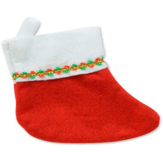 6 Red And White Traditional Mini Christmas Stockings Decorations {1}