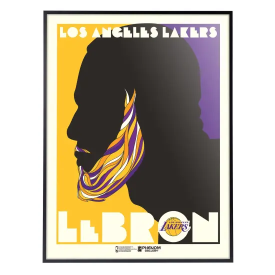 Phenom Gallery Los Angeles Lakers LeBron James Pushglass Inspired 18" x 24" Serigraph {2}