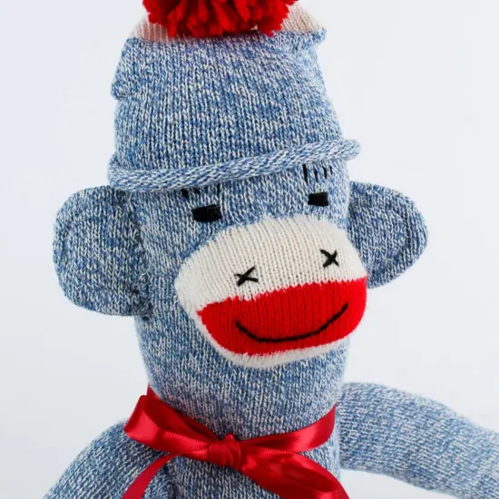 Lehman's Stuffed Monkey Rockford Red Heel Handmade 24 inch Blue {3}