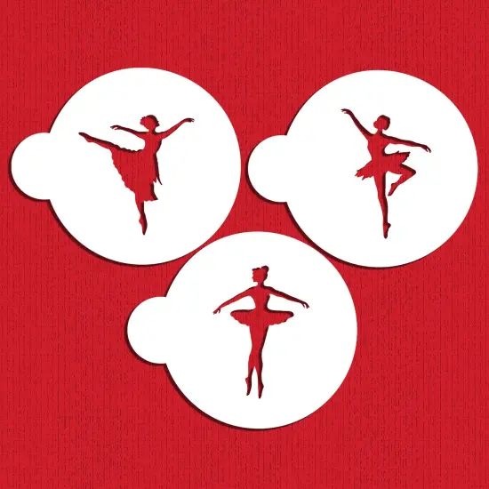 Ballerina Cookie Stencil Set | C889 by Designer Stencils | Cookie Decorating Tools | Baking Stencils for Royal Icing, Airbrush, Dusting Powder | Reusable Plastic Food Grade Stencil for Cookies | Easy to Use & Clean Cookie Stencil {5}