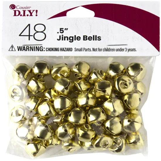 CousinDIY Jingle Bells .5" 48/Pkg-Gold {1}