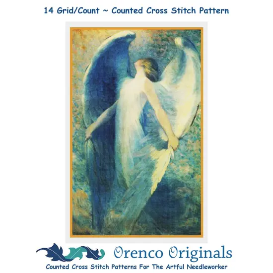 American Painter Closson Blue Angel Counted Cross Stitch Chart Pattern {1}