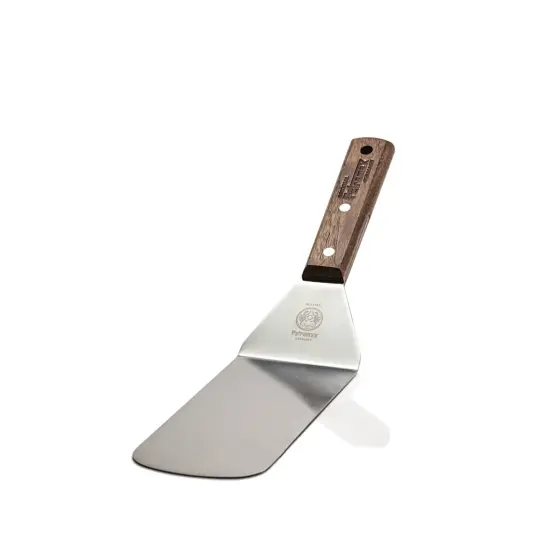 Petromax Flexible Stainless Steel Spatula,Flex2 Model with Wood Handle for Kitchen or Camping, Tapered Blade and Wood Handle {1}