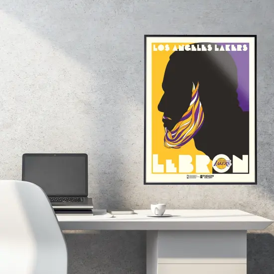 Phenom Gallery Los Angeles Lakers LeBron James Pushglass Inspired 18" x 24" Serigraph {4}
