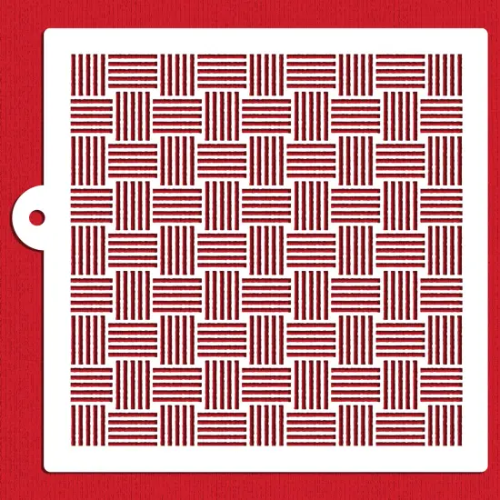 Basketweave Miniprint Cake Stencil | C927 by Designer Stencils | Cake Decorating Tools | Baking Stencils for Royal Icing, Airbrush, Dusting Powder | Reusable Plastic Food Grade Stencil for Cakes | Easy to Use & Clean Cake Stencil {2}