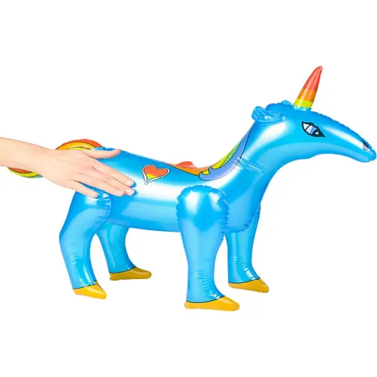 36" Blue Inflatable Unicorn Fairy Tail Fantasy Party Decoration {1}