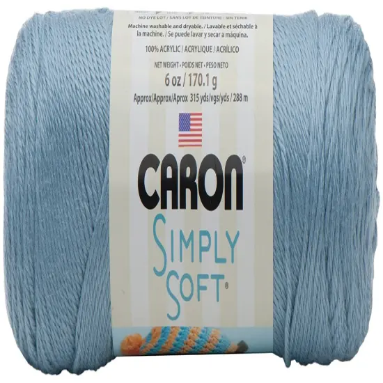 Caron Simply Soft Light Country Blue Yarn - 3 Pack of 170g/6oz - Acrylic - 4 Medium (Worsted) - 315 Yards - Knitting/Crochet {2}