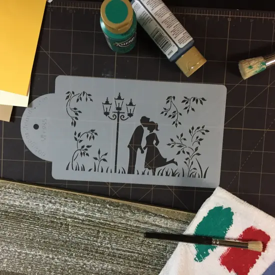 Kissing Couple Silhouette Cake Stencil | C935 by Designer Stencils | Cake Decorating Tools | Baking Stencils for Royal Icing, Airbrush, Dusting Powder | Reusable Plastic Food Grade Stencil for Cakes | Easy to Use & Clean Cake Stencil {2}