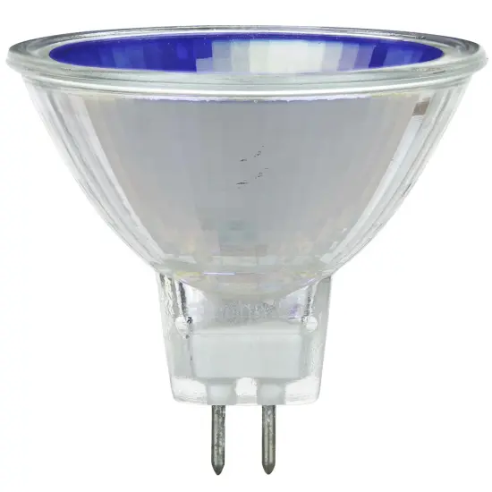 SUNLITE 50w 12v MR16 Narrow Spot 12deg. GU5.3 With Cover Guard Blue Halogen Bulb {1}